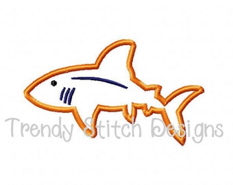 Shark Applique Machine Embroidery Design INSTANT DOWNLOAD