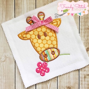 Giraffe Flower NS Applique Design Machine Embroidery Design INSTANT DOWNLOAD