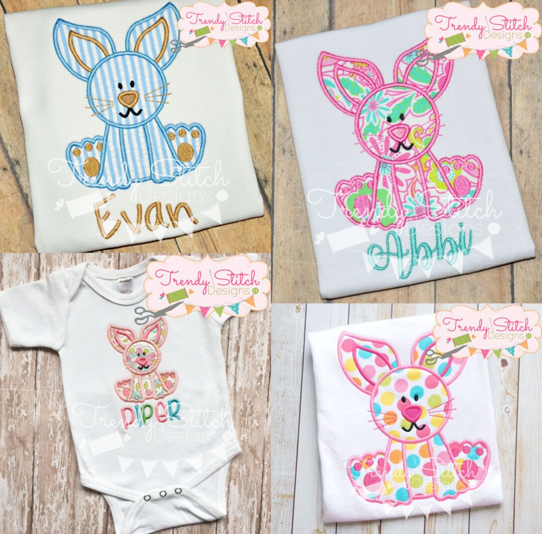Bunny 2 Applique Machine Embroidery Design Easter INSTANT DOWNLOAD - Etsy