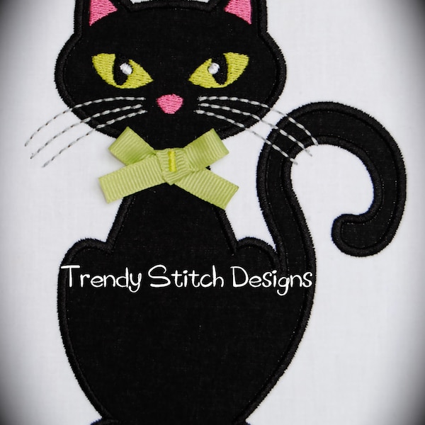 Miss Kitty Applique Design Machine Embroidery Design INSTANT DOWNLOAD