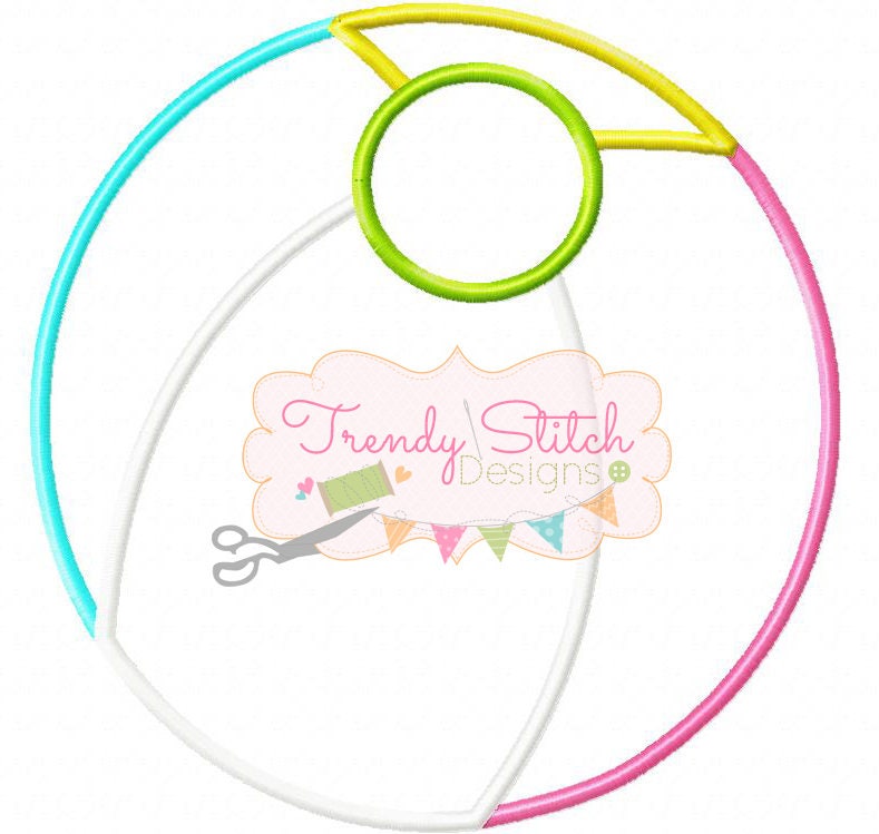 Beach Ball Applique Machine Embroidery Desgn INSTANT DOWNLOAD
