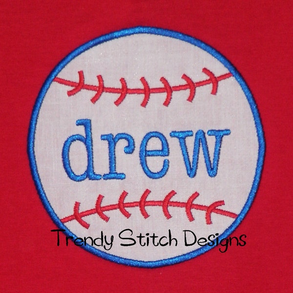 Baseball 1 Applique Embroidery Design INSTANT DOWNLOAD