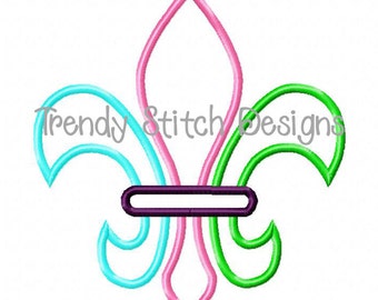 Fleur De Lis TRI Applique Machine Embroidery Design INSTANT DOWNLOAD