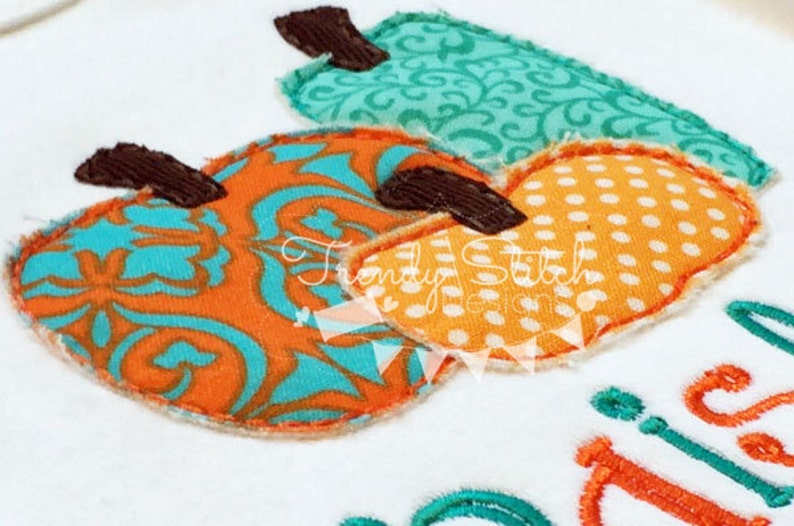 Pumpkin Patch RAGGY Applique Design Machine Embroidery Design Etsy
