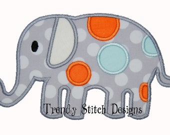 Spotted Elephant Applique Design Machine Embroidery Design INSTANT DOWNLOAD