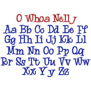 O Whoa Nelly-lettertype machineborduurontwerp INSTANT DOWNLOAD BX-monogram