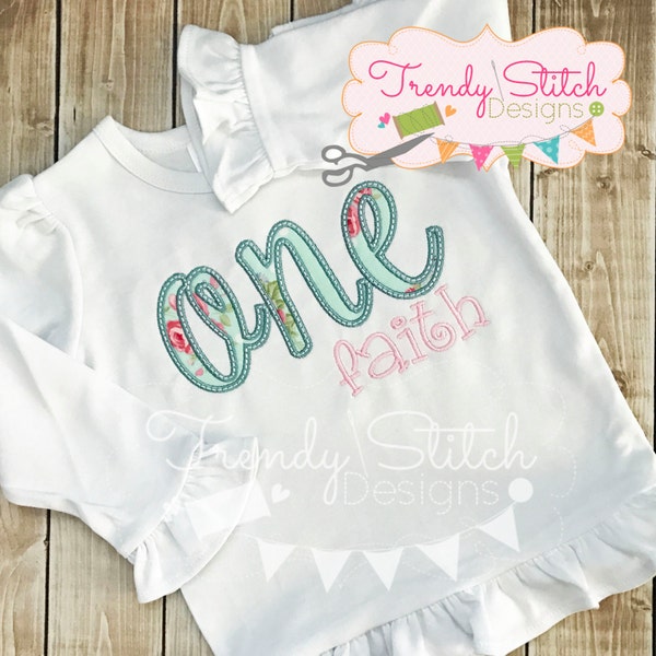 ONE  cursive Applique Design Machine Embroidery first Birthday INSTANT DOWNLOAD birthday