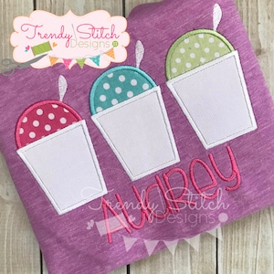 Snowball Cup trio Applique Design Machine Embroidery Design INSTANT DOWNLOAD