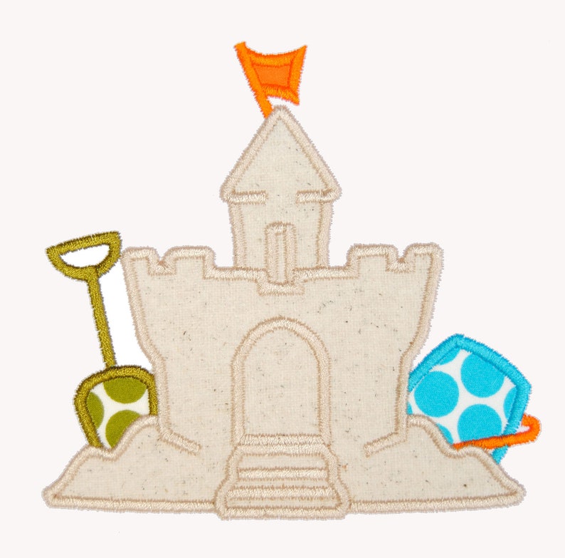 Sand castle 2 applique design machine embroidery design  etsy Sand castle 2 applique design machine embroidery design  etsy