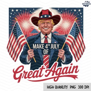 Patriotyczny Trump 4 lipca PNG: Projekt na Dzień Niepodległości