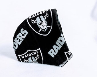 Raiders Football Filtered Face Mask Washable and Reuseable Adult Size