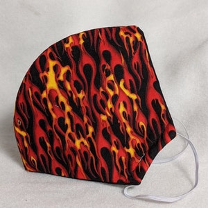 Flames Filtered Face Mask Washable and Reuseable Adult Size