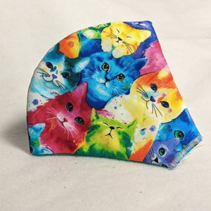 Rainbow Cats Filtered Face Mask Washable and Reuseable Adult Size