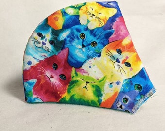 Rainbow Cats Filtered Face Mask Washable and Reuseable Adult Size