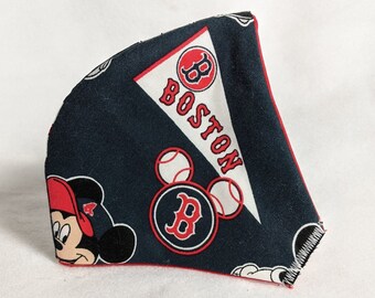 Boston Red Socks Baseball Filtered Face Mask Washable and Reuseable Adult Size