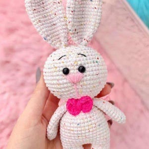 Cute Bunny Crochet PDF Amigurumi Pattern – Stuffed Rabbit Plush Toy DIY Tutorial – Beginner Friendly Crochet Pattern