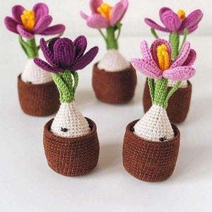 Krokus Blume Häkelanleitung - Amigurumi Bloom PDF - Frühlingshäkeldekor - Einfaches Blumengeschenk zum Selbermachen - Digital Download