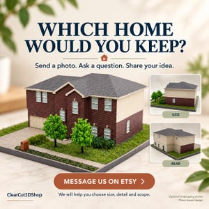 Custom House Model from Photo, 3D Printed House Replica, Personalized Family Home, Christmas or Retirement Gift for Parents image 20