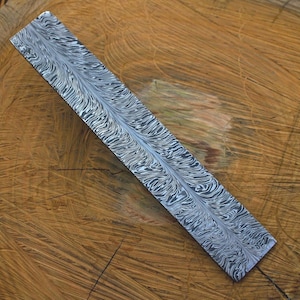 12" Handmade Forged Damascus Steel Feather Pattern Billet, Knife Making Billet, Blank Blades, Damascus Billets, Damascus Steel Knife maker