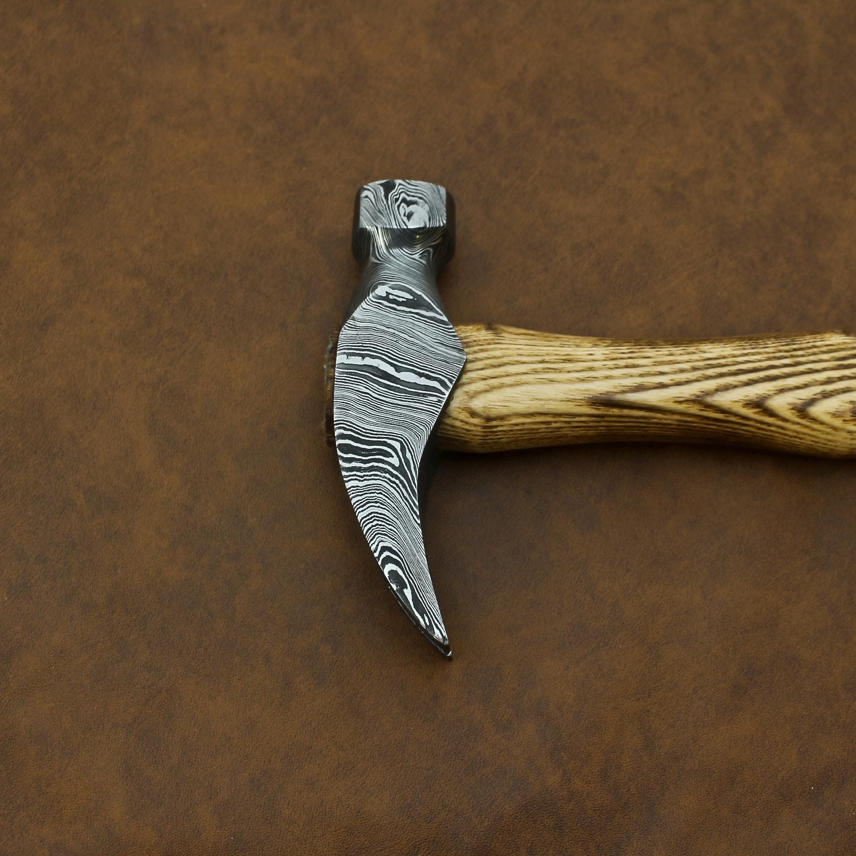 Handcrafted Wooden Handle Claw Hammer With Damascus Steel Head, Rustic ...