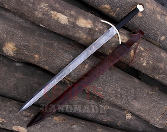 Hand Forged Damascus steel Viking Sword, custom handmade Damascus sword, Medieval sword, Viking sword, Father's Day gift, anniversary gift,