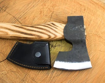 Hacha vikinga de acero al carbono 1095 forjada a mano, hacha para exteriores, hacha para acampar, hachas premium, regalo para él, hacha forestal, regalo de aniversario.