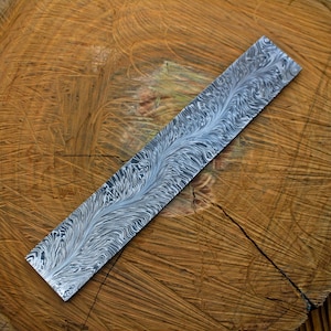 Handmade Damascus Steel Tree Feather Pattern Billet Bar, Knife Making Billet, Blank Blades Billet, Damascus Billets, Gift For Him