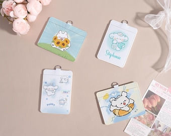 Superleuke cartoonhouder, zachte mooie houder, kaarthouder, versnipperde pastelkleurige identiteitskaarthouder, sleutelkoord identiteitskaarthouder, badgehouder voor kaarten