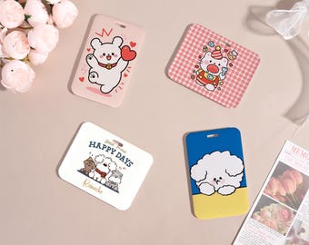 Leuke cartoon harde badge houder, mooie ID-houder, identiteitskaarthouder, cartoon dier kaarthouder, lanyard ID-badge houder, badgehouder voor kaarten