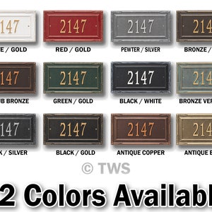 Personalized Large Rectangular Plaque With Decorative Edges -  Metal Address Plaque - Street Number - Custom House Number Sign