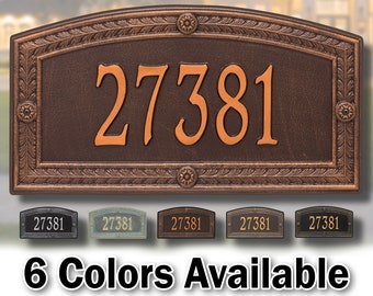 Large House Address Sign Plaque - Large Personalized Cast Arch Plaque - 1 Line - Custom House Number Sign - Aluminum Cast