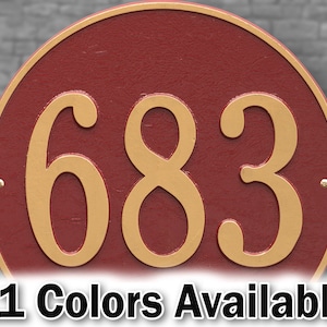 Large Round Address Plaque, Custom Cast Metal Sign, Home Marker, 15 Inch Number Plate, Personalized Outdoor House Wall Display