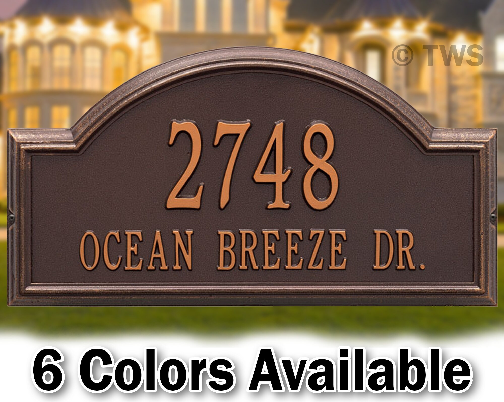 House Address Sign Plaque Large Personalized Cast Arch Etsy