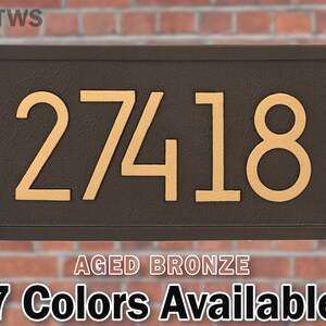 Rectangle Modern Personalized House Numbers Plaque - Solid Frame - Cast Aluminum Solid Metal  - Display Your Home Number - Street Address