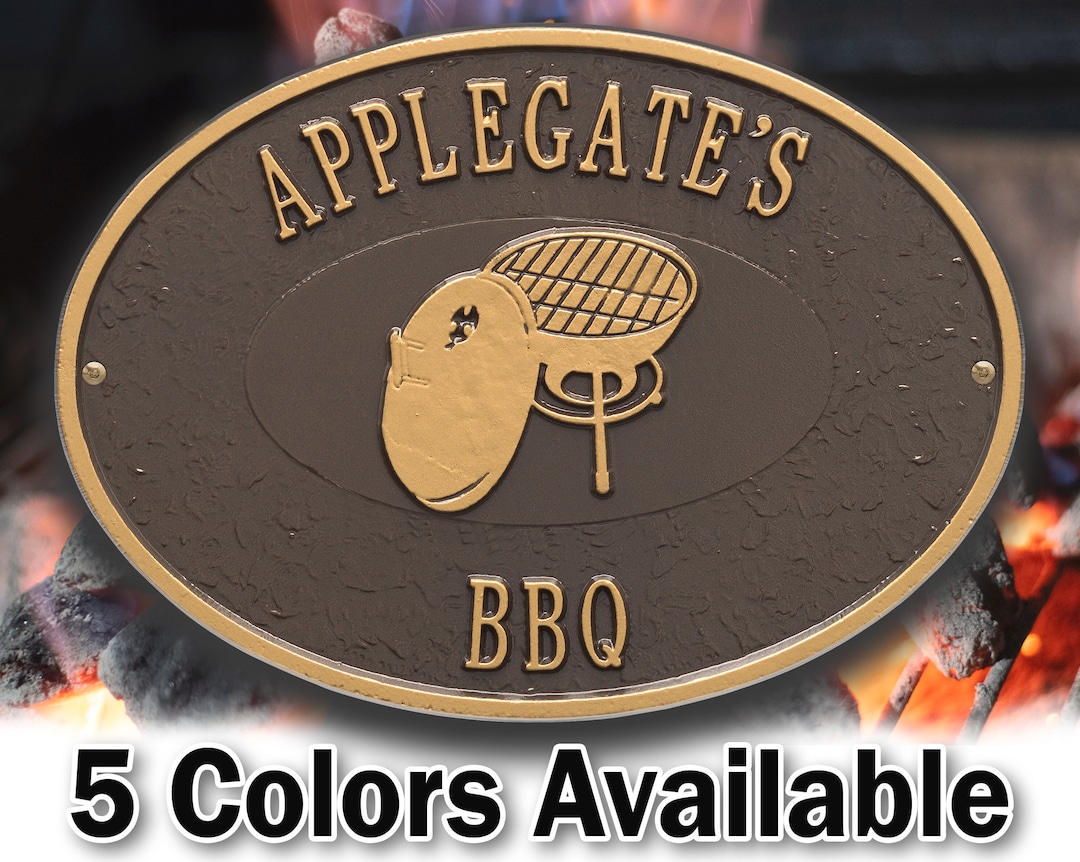 Personalized Charcoal Grill BBQ Plaque - Welcome Sign Cookout - Small ...