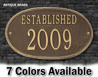 Year Established Wedding or Anniversary Personalized Metal Plaque - Circa Sign - Year Founded - Custom Home Year Built Sign