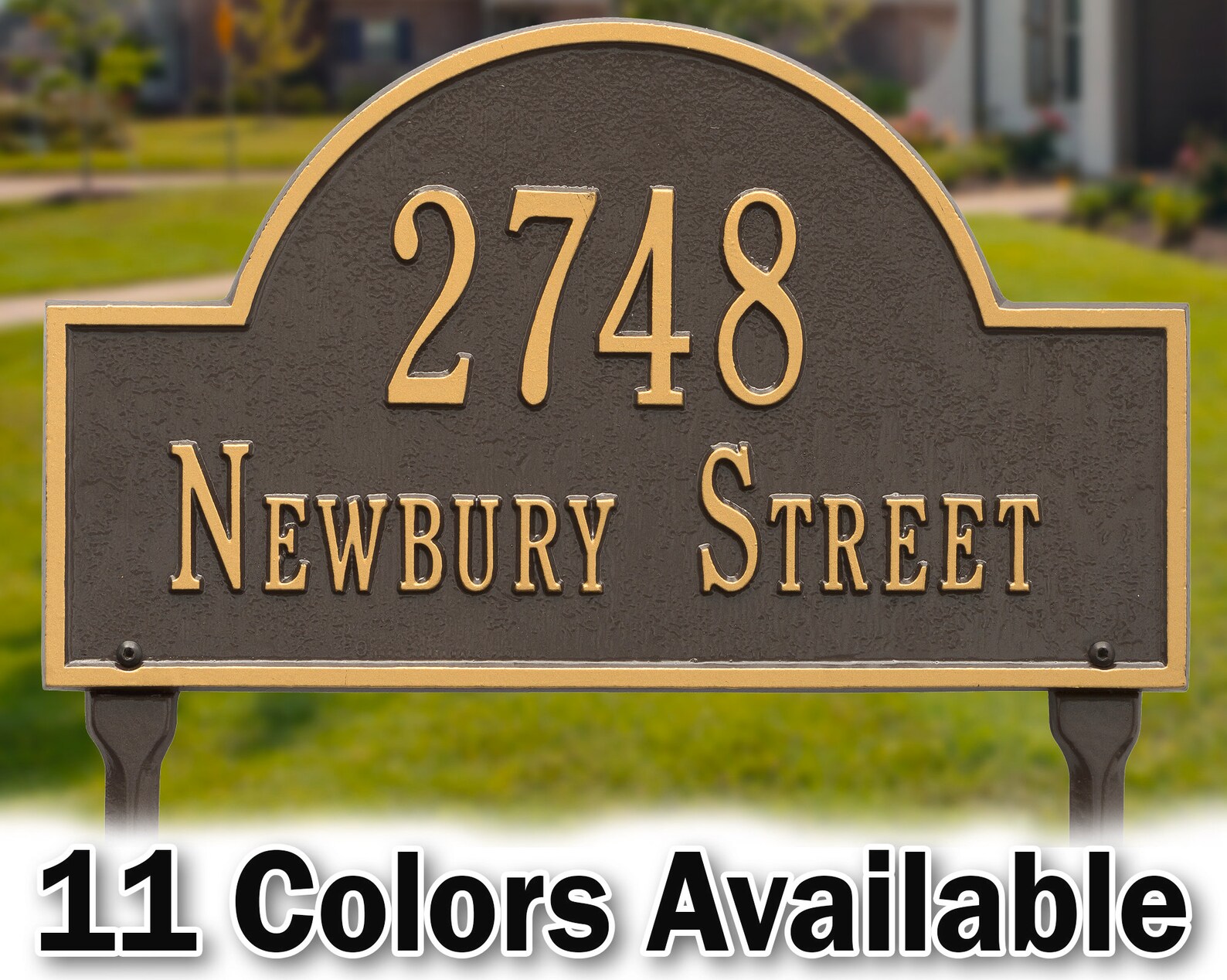 Large Lawn Address Sign Estate Sign Personalized Metal Cast Etsy