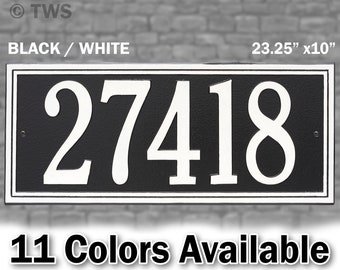 Wall Mounted Metal Address Plaque. Personalized Rectangle Plaque. Display Your Address Number in Large Numbers, Custom House Number Sign