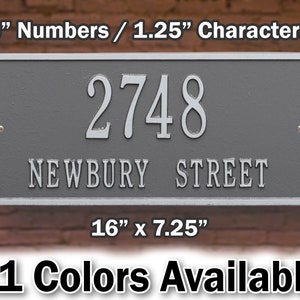Rectangle 2 Line Aluminum Address Plaque - Personalized Cast Rectangular Plaque - Custom House Number & Street Sign Cast In Solid Aluminum