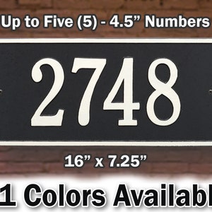 Rectangle 1 Line Aluminum Address Number Plaque - Personalized Cast Rectangular Plaque - Custom House Number Sign Cast In Solid Aluminum