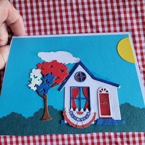 Personaliseren, aanpassen, handgemaakte patriottische wenskaart, alle gelegenheden, bedankt, verjaardag, vriendschap, beterschap, 4 juli of uitnodiging