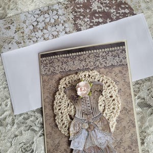 Vintage Shabby Chic Keepsake  Card for Wife Birthday Greeting Encouragement Card Friend Keepsake Card Girlfriend Quaint Handmade Card
