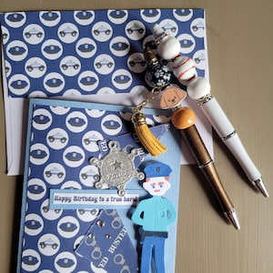 Cartão de aniversário de policial feito à mão, cartão de policial personalizado, cartão de felicitações personalizado para aplicação da lei, frete grátis, qualquer ocasião
