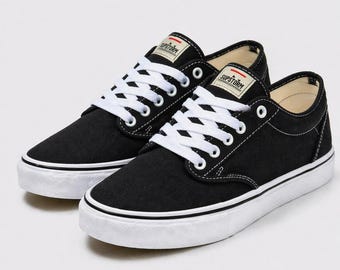 Zapatillas clásicas de lona negra: zapatillas casuales unisex de caña baja / estilo urbano versátil / calzado para ir al trabajo para hombre y mujer / la opción de regalo perfecta