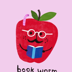 Art Print, Wall art, Apple, Book Worm by Colin Walsh image 1