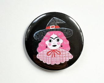Pin badge Creepy Cuties Lil' Witch  (2 1/4 Inch)