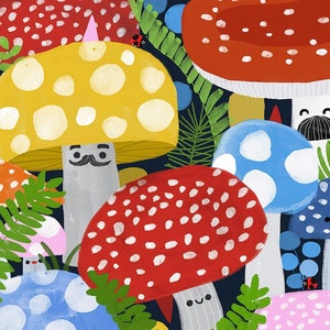 Art Print, Wall art, Shroomville by Colin Walsh image 1