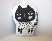 Pout face Black Cat pillow (full body)