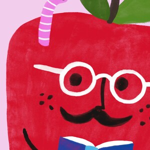 Art Print, Wall art, Apple, Book Worm by Colin Walsh image 2