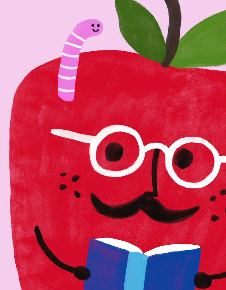 Art Print, Wall art, Apple, Book Worm by Colin Walsh image 2